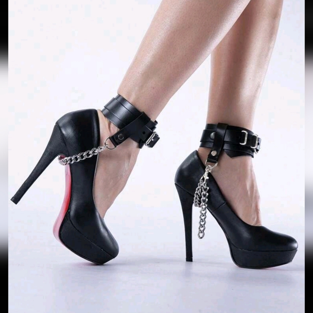 Kinky Bondage Ankle Cuffs PU Leather